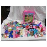 Large Lot Barbie Accessories & Case Case 12"