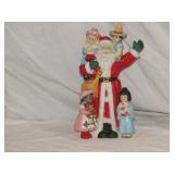 Ceramic Santa & Children 10"