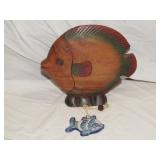 Wooden Carved Fish 9"T