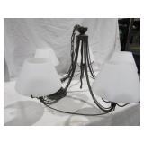 Wired Chandelier  w/ Glass Shades 32" W