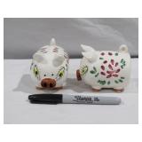 2 Small Pig S&P Shakers