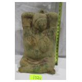 Large Metal Sitting Lady Pottery Hands Over Head