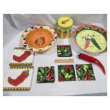 Pepper Themed Kitchen Decor Left Is 12" Dia