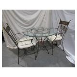 Metal Bistro Set w/ Glass Top Table