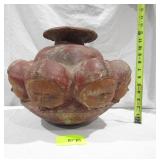 Big Pottery w/ Faces 13" T x 16" W