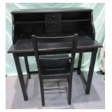 Black Desk w/ Chair 42 1/2" T x 38" x 22"