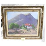 House In Mountains Painting In Frame N. Harrel