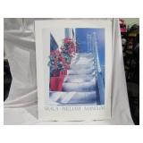 Red Flower Pictire on Poster Board 31" x 32-1/2"