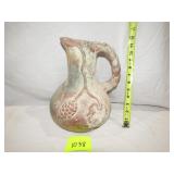 Pottery Pitcher w/ Handle 12" T