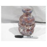 Small Speckled Pottery Vase 6" T