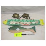 Metal Crabs, Wood Fish, Shells