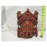 Wood Hand Carved Heavy African Mask