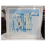 Beach Scene Framed Print Broken Glass 33"X36"