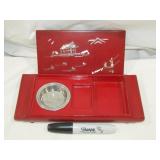 Oriental Smoking Set Mother Of Pearl Inlay