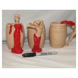3 Dorthy Kindell Mugs Has Crazing