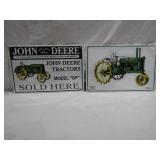 2 John Deere Metal Signs 18" x 12"