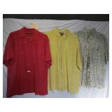 3 Shirts Sz XL Red is Silk