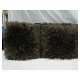 2 Brown Faux Fur 18"x18" Pillows