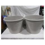 2 Gray Plastic Tubs