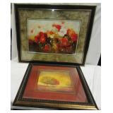 2 Framed Prints Top 25" x 31" Top Frame Needs Work