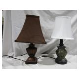 2 Small Lamps 15" T Both Work