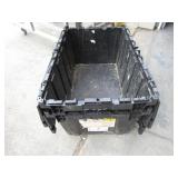 2 Black Plastic Flip Top Tubs Approx 12" T x 17"