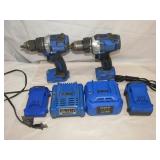 2 Kobalt Drills w/ Chargers (Works) Need Batteries