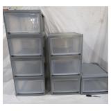 8 Pc Grey Stacking Drawers