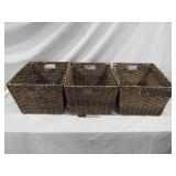 3 Woven Storage Baskets