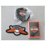 Harley Davidson Patch, Cards, & Coaster.