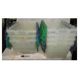 7 Clear Plastic Tubs w/ Flip Top Lids