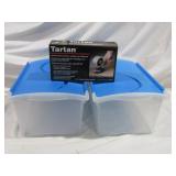 2 Plastic Tubs & Tape Gun