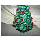 Lighted Ceramic Holiday Tree Some Pcs Missing 11"T