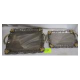 2 Metal Serving Platters Need Cleaned Left 19"