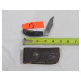 Damascus Folding Knife w/ Case