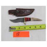 Damascus Knife In Case