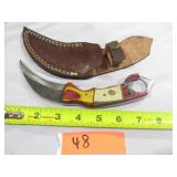 Damascus Karambit Knife w/ Sheath