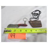 Small Damascus Knife w/ Red & Black Handle