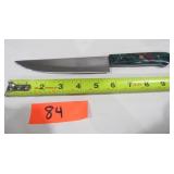 Hunting Knife w/ Green & Red Sparkle Handle