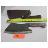 Damascus Cleaver w/ Sheath