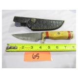 Damascus Knife w/ Wood Handle