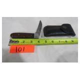 Damascus Pocket Knife w/ Wood Handle