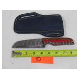 Damascus Knife Red Handle
