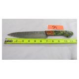 Damascus Knife w/ Blue & Yellow Sparkle Handle