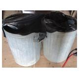 2 Galvanized Trash Cans No Tops