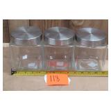 3 Glass Canisters