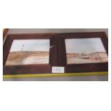 2 Beach Paintings In Wood Frames 2 Beach Paintings In Wood Frames