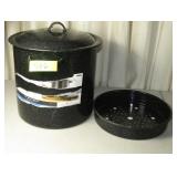 15.5 Qt Black Stock Pot 12" T x 11" Dia