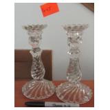 Pressed Glass Candle Holders