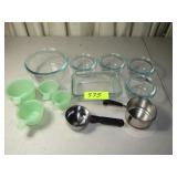 Measuring Cups & Blue Tinted Pyrex